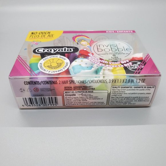 2 Invisibobble SPRUNCHIE MultiPack 2pc Crayola Childrens Colorful Hair Tie - Picture 3 of 4